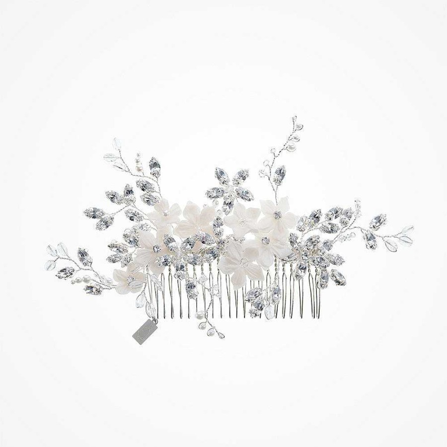 Wedding Hair Accessorieswedding Hair Accessories Laurel Lime | Mayflower Crystal Blossomed Hair Comb