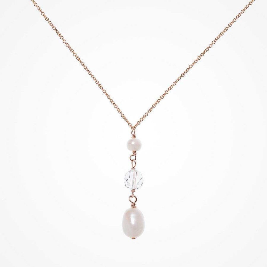 Wedding Jewellerywedding Jewellery Chez Bec | Blossom Pearl Pendant Necklace (Rose Gold)