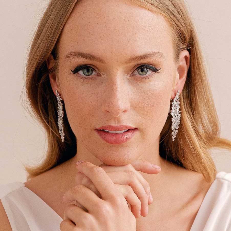 Wedding Jewellerywedding Jewellery Aria | Paloma Crystal Baguette Drop Earrings