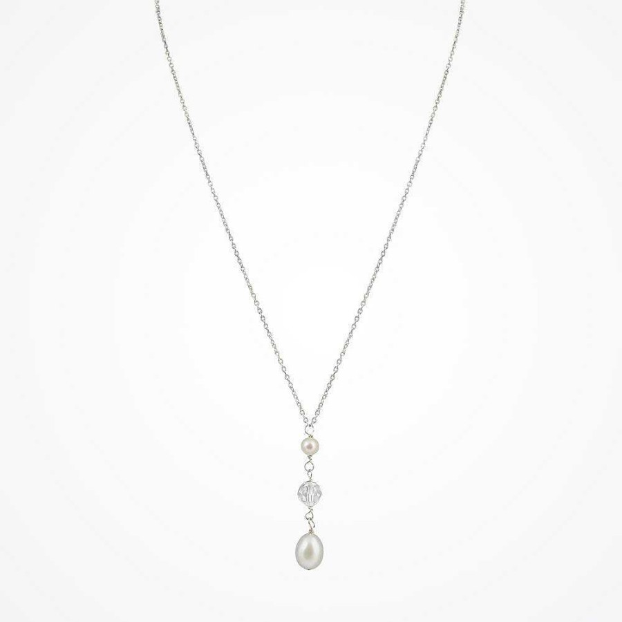 Wedding Jewellerywedding Jewellery Chez Bec | Blossom Pearl Pendant Necklace (Silver)