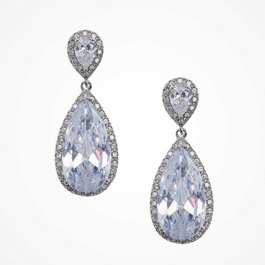 Wedding Jewellerywedding Jewellery Liberty in Love | Allegra Cz Teardrop Earrings (Silver)