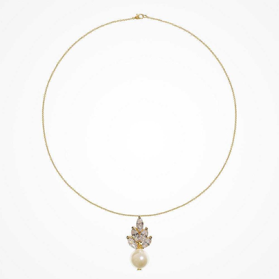 Wedding Jewellerywedding Jewellery Stephanie Browne | Bocheron Pearl Pendant Necklace (Gold)