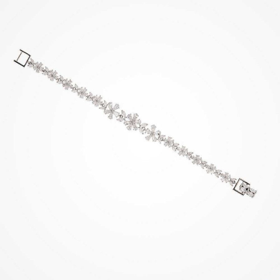 Wedding Jewellerywedding Jewellery Ivory & Co | Cherish Cubic Zirconia Flower Bracelet