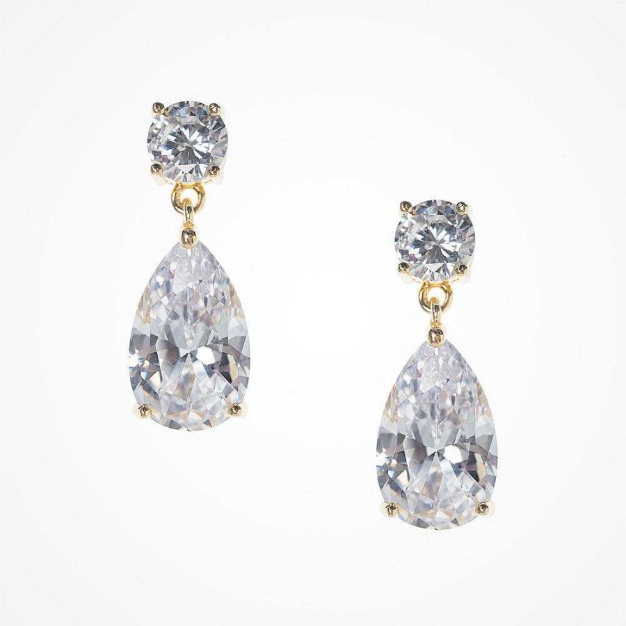 Wedding Jewellerywedding Jewellery Liberty in Love | Cora Cz Teardrop Earrings (Gold)