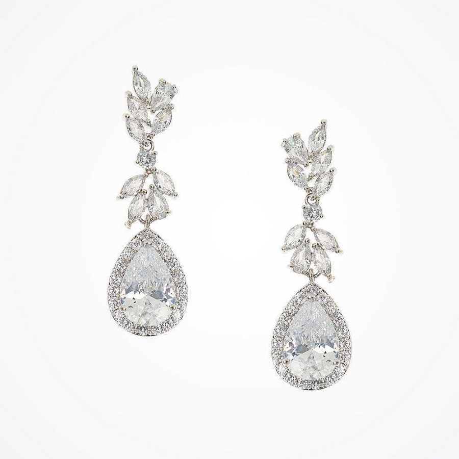 Wedding Jewellerywedding Jewellery Aria | Lourdes Crystal Floral Drop Earrings