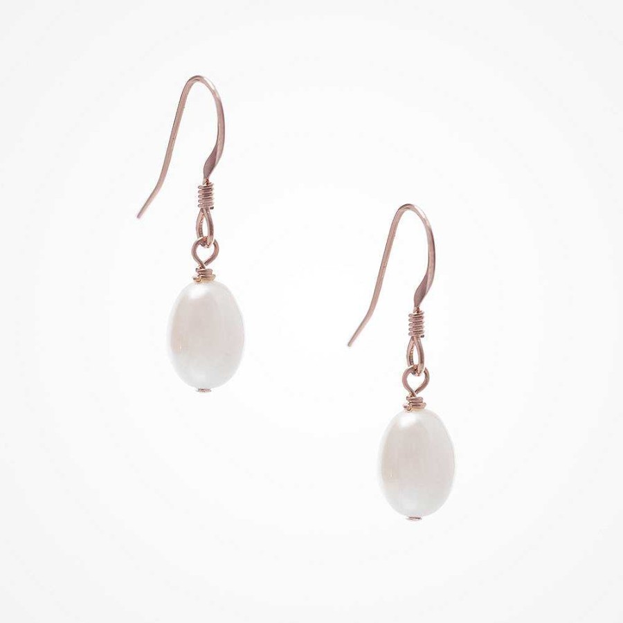 Wedding Jewellerywedding Jewellery Chez Bec | Blossom I Pearl Droplet Earrings (Rose Gold)