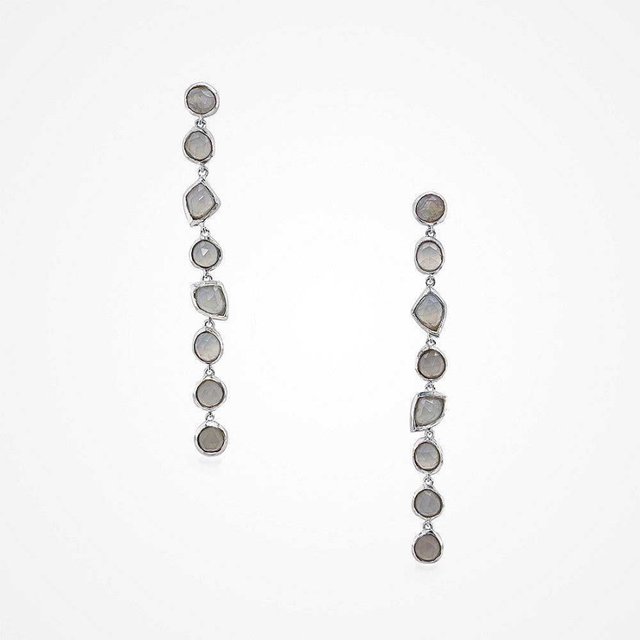 Wedding Jewellerywedding Jewellery Sarah Alexander | Pinnacle Grey Chalcedony Long Drop Earrings