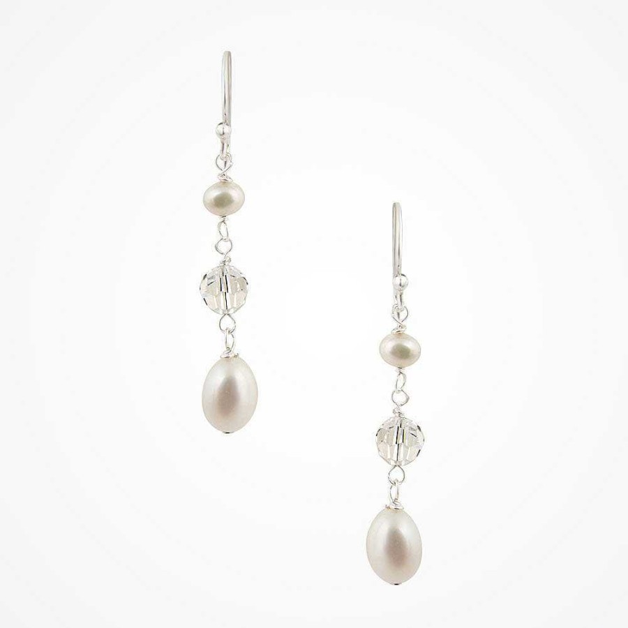 Wedding Jewellerywedding Jewellery Chez Bec | Blossom Ii Pearl And Crystal Drop Earrings