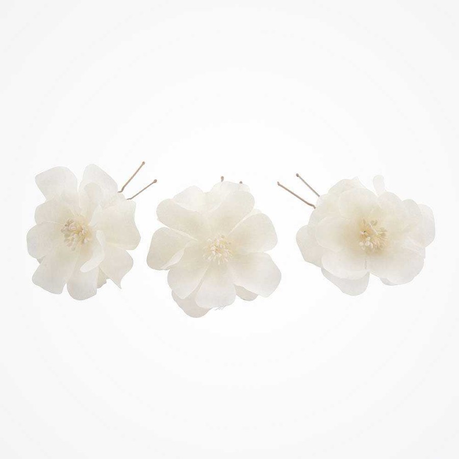 Wedding Hair Accessorieswedding Hair Accessories Chez Bec | Iris Trio Of Ivory Silk Flowers Hair Pins