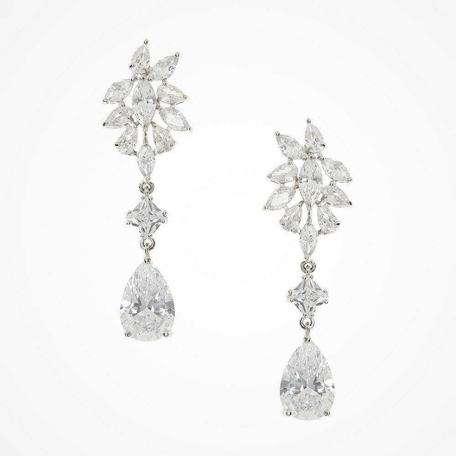 Wedding Jewellerywedding Jewellery Aria | Marisa Crystal Floral Drop Earrings