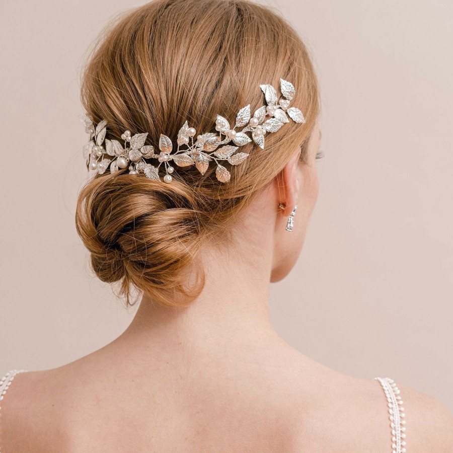 Wedding Hair Accessorieswedding Hair Accessories Arianna Bespoke | Aurelia Silver Leaves Half Halo