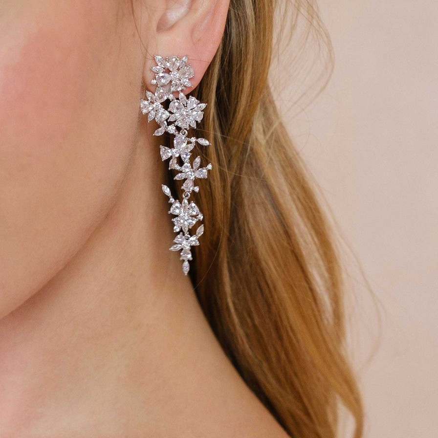 Wedding Jewellerywedding Jewellery Stephanie Browne | Sakura Crystal Bridal Statement Earrings