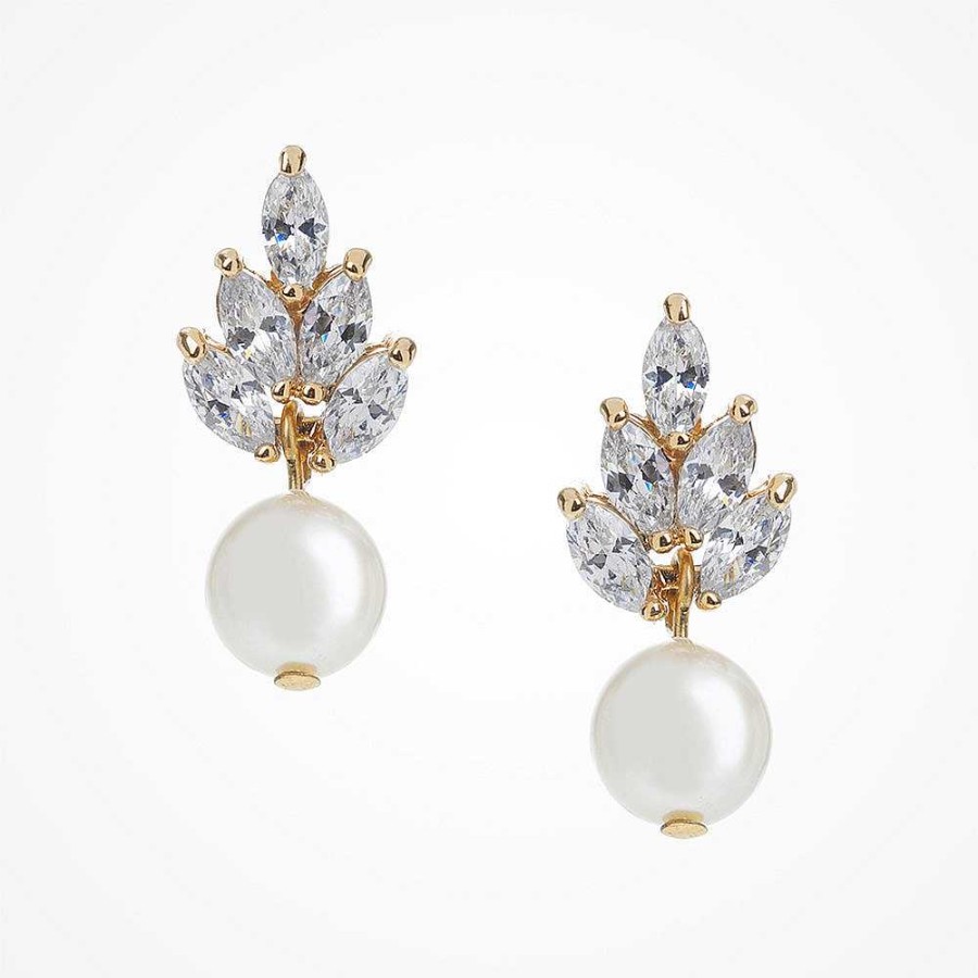 Wedding Jewellerywedding Jewellery Stephanie Browne | Bocheron Pearl Drop Earrings (Gold)