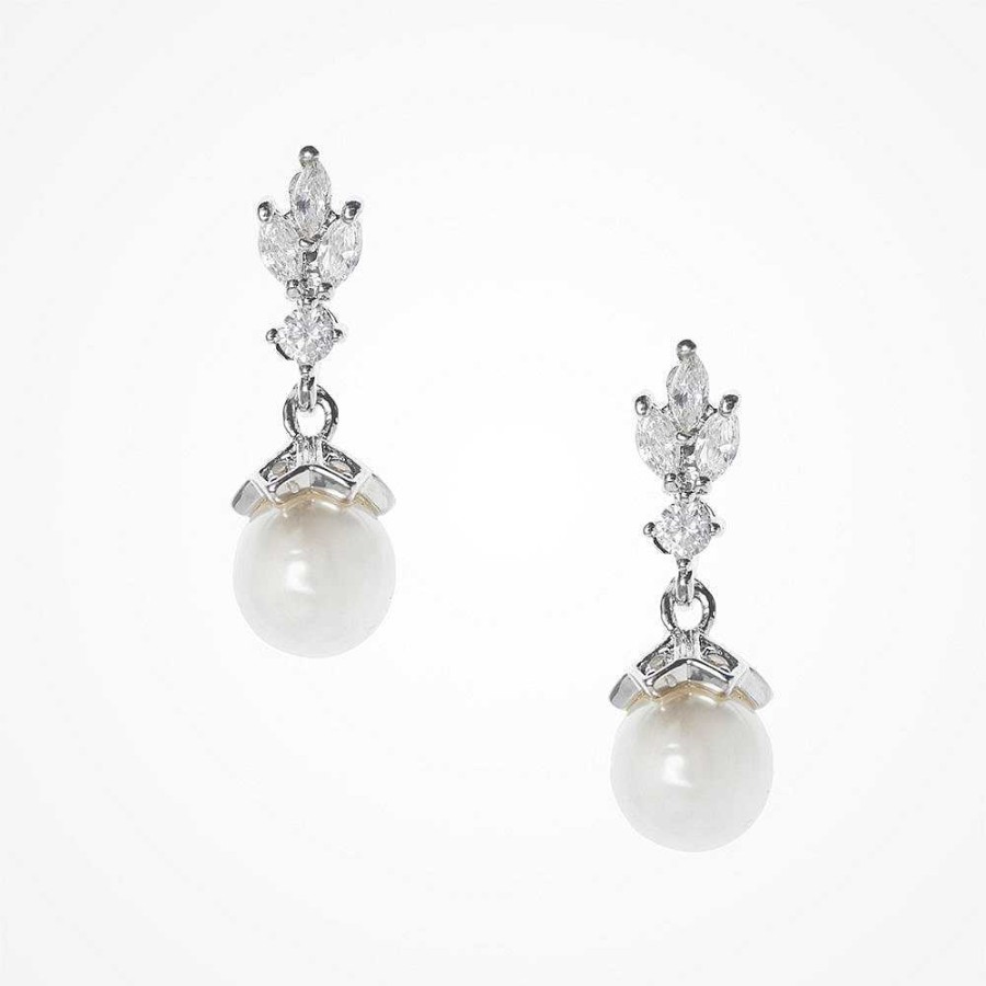 Wedding Jewellerywedding Jewellery Liberty in Love | Zita Cz Pearl Drop Earrings (Silver)