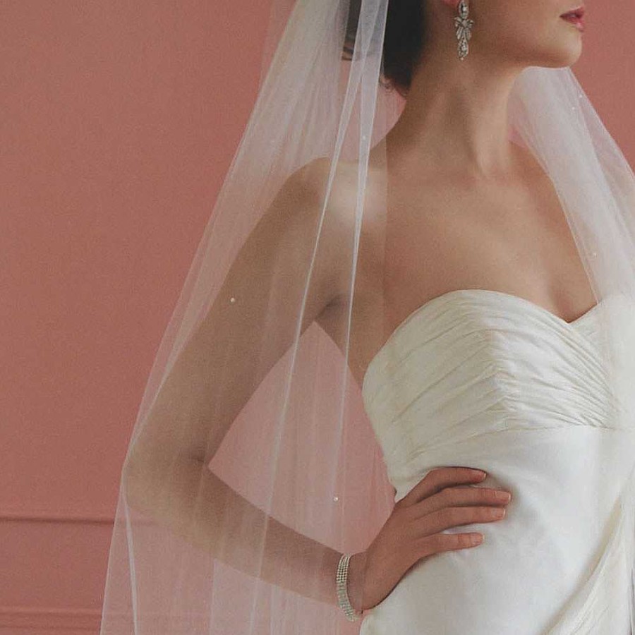 Veils, Cover-Ups And Beltsveils, Cover-Ups And Belts Rainbow Club | Avalanche Tulle Veil With Pearls