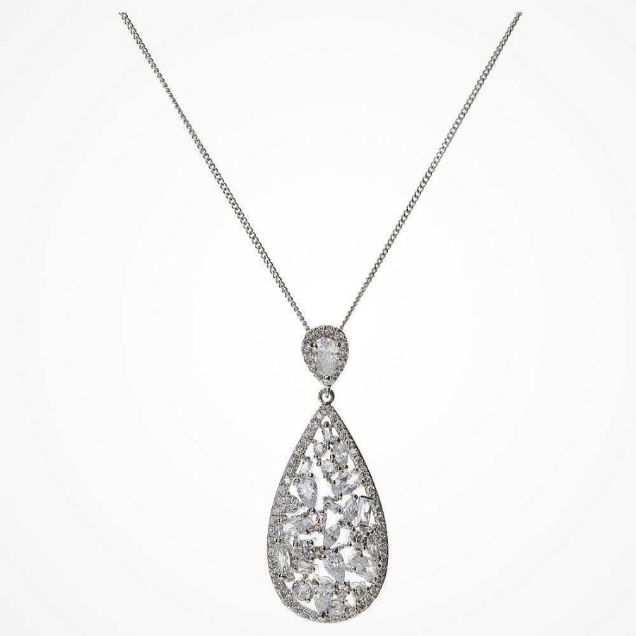 Wedding Jewellerywedding Jewellery Ivory & Co | Pasadena Crystal Teardrop Pendant Necklace