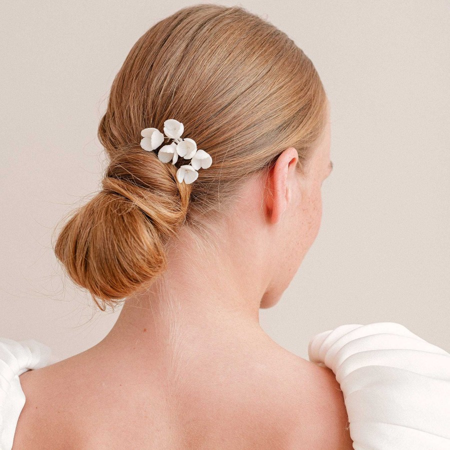 Wedding Hair Accessorieswedding Hair Accessories Aria | Marguerite Ii Clay Flower Small Hair Comb