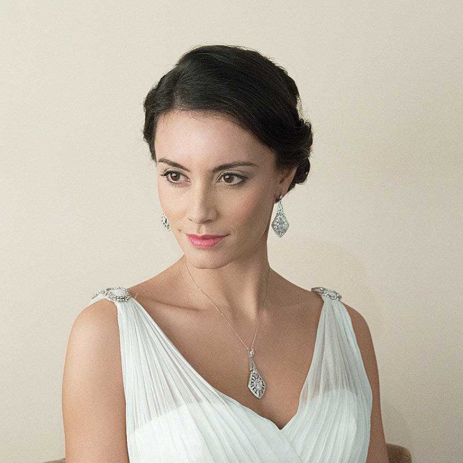 Wedding Jewellerywedding Jewellery Ivory & Co | Princeton Crystal Art Deco Pendant Necklace