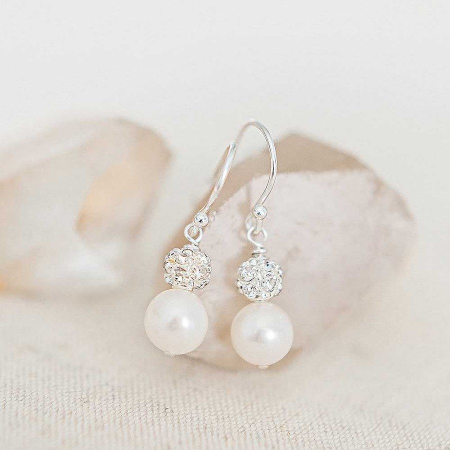 Wedding Jewellerywedding Jewellery Chez Bec | Abigail Diamante And Pearl Earrings And Bracelet Set (Silver)