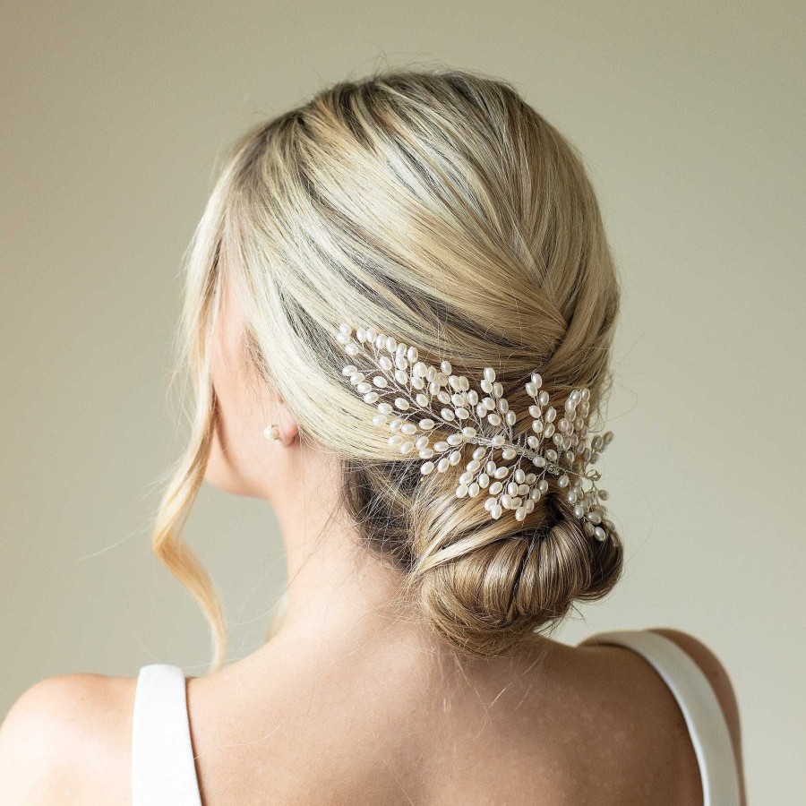 Wedding Hair Accessorieswedding Hair Accessories Ivory & Co | Seaspray Pearl Cluster Comb (Silver)