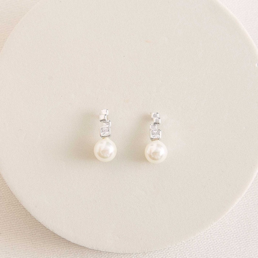 Wedding Jewellerywedding Jewellery Ivory & Co | St Louis Crystal Abstract Pearl Earrings