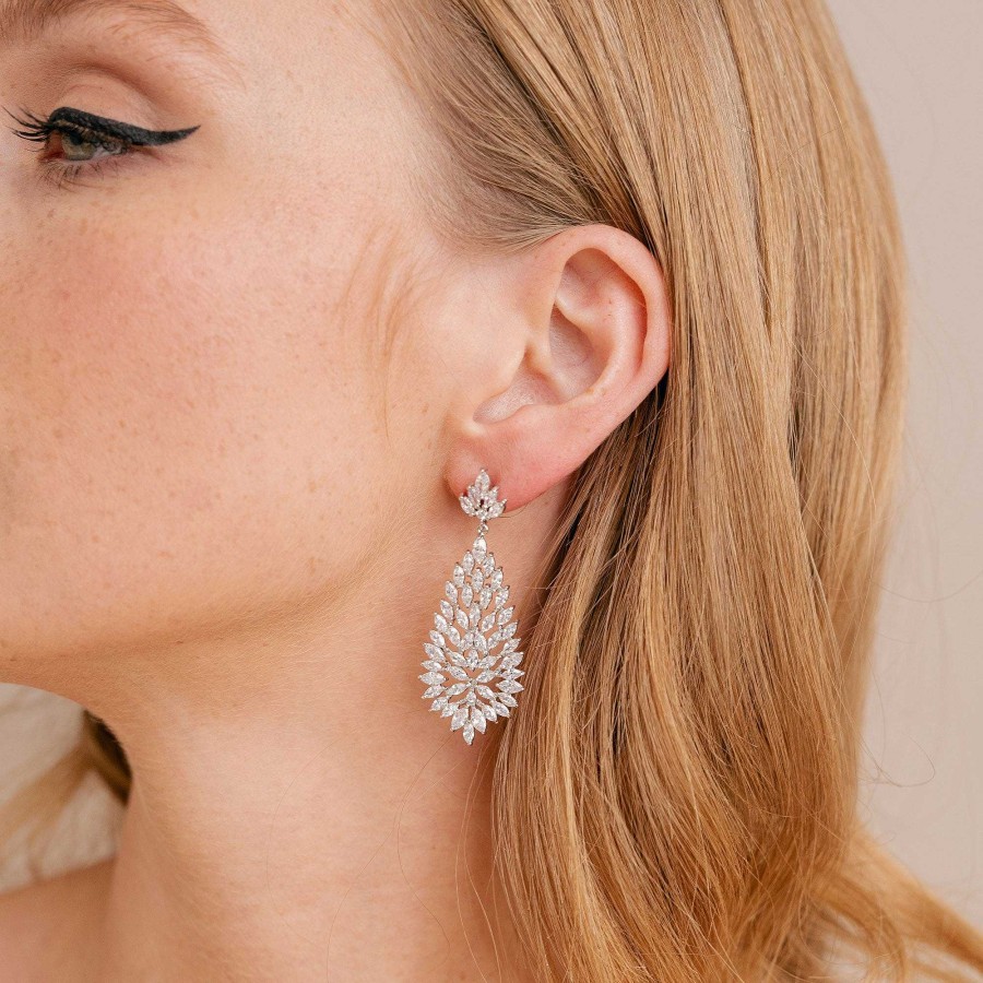 Wedding Jewellerywedding Jewellery Aria | Sawyer Crystal Teardrop Earrings