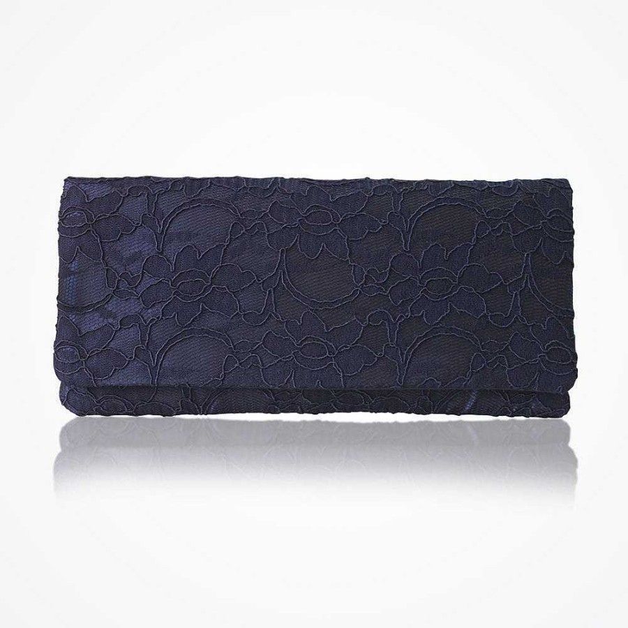 Bags Emma Gordon London | Astrid Navy Lace Clutch