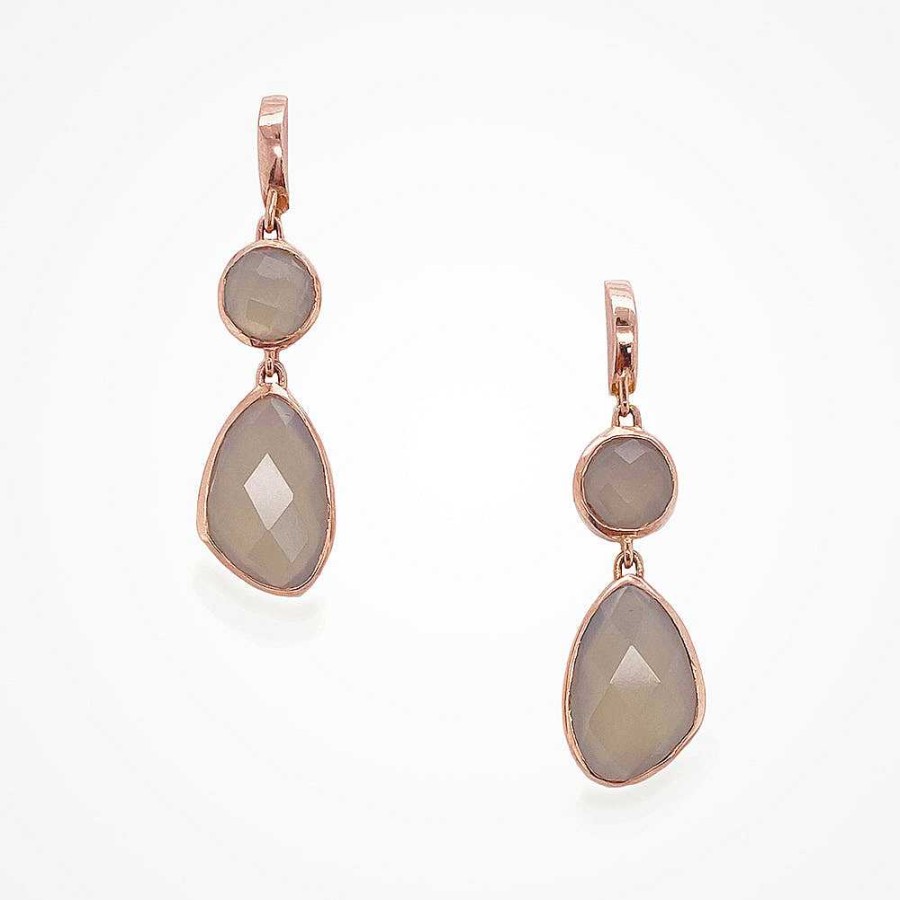 Wedding Jewellerywedding Jewellery Sarah Alexander | Nomad Grey Chalcedony Double Drop Earrings