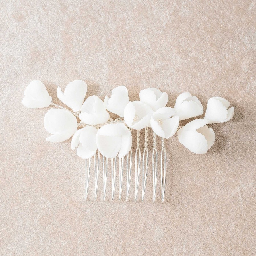 Wedding Hair Accessorieswedding Hair Accessories Aria | Marguerite Iv Clay Flower Hair Comb