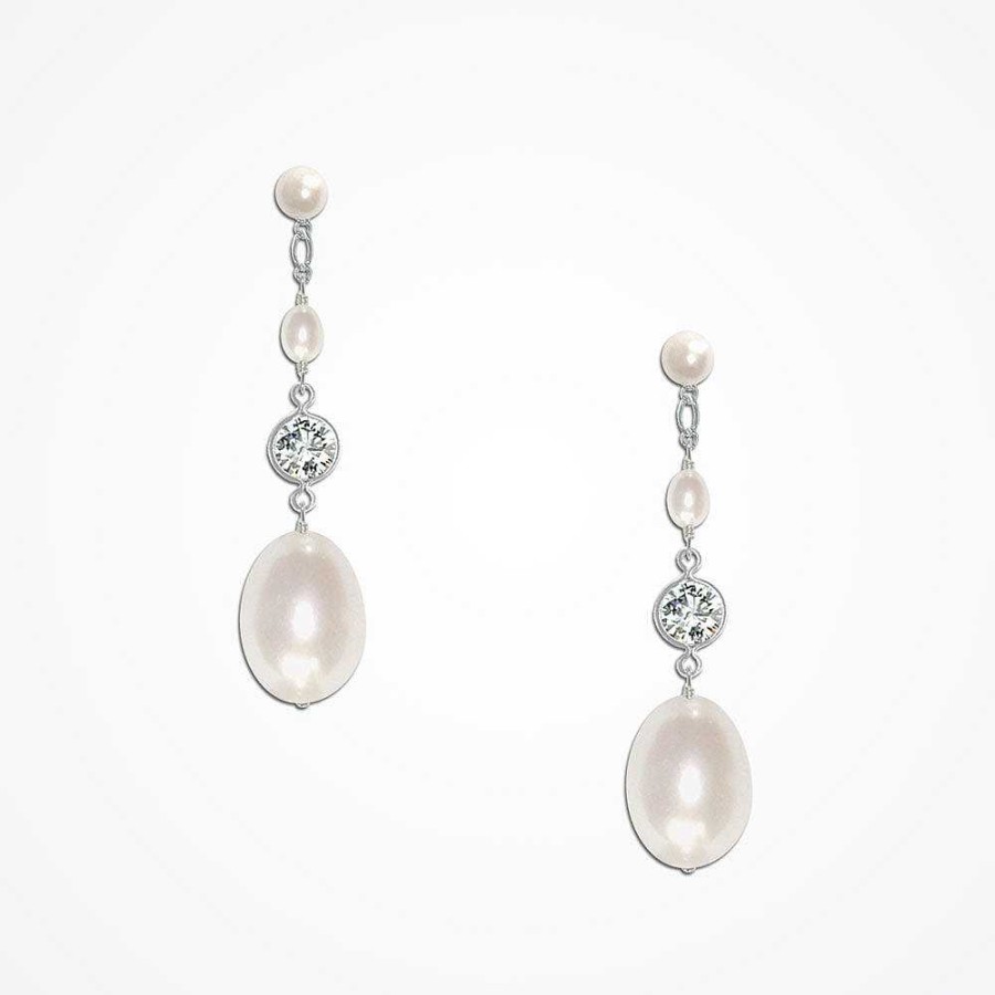 Wedding Jewellerywedding Jewellery Chez Bec | Isabella Pearl And Diamante Earrings