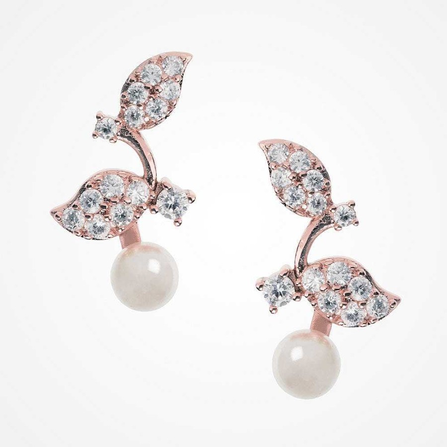 Wedding Jewellerywedding Jewellery Ivory & Co | Aphrodite Rose Gold Pearl And Crystal Earrings