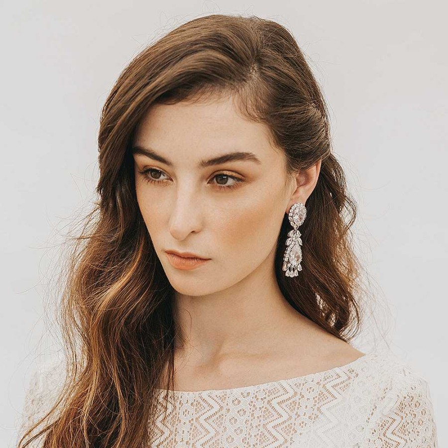 Wedding Jewellerywedding Jewellery Stephanie Browne | Liz Crystal Bridal Statement Earrings