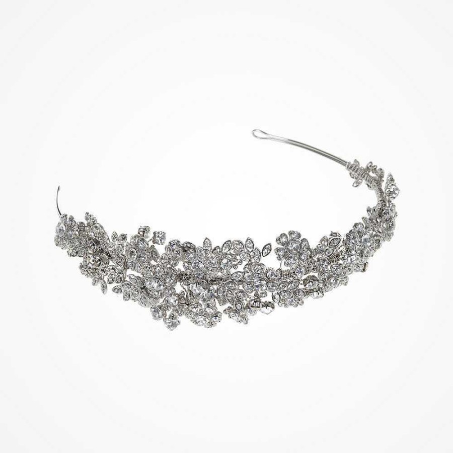 Wedding Hair Accessorieswedding Hair Accessories Ivory & Co | Lillian Crystal Embellished Blossom And Leaves Headpiece