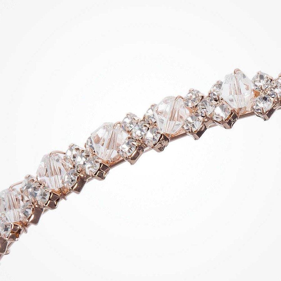 Wedding Hair Accessorieswedding Hair Accessories Ivory & Co | Evie Rose Gold Crystal Headband