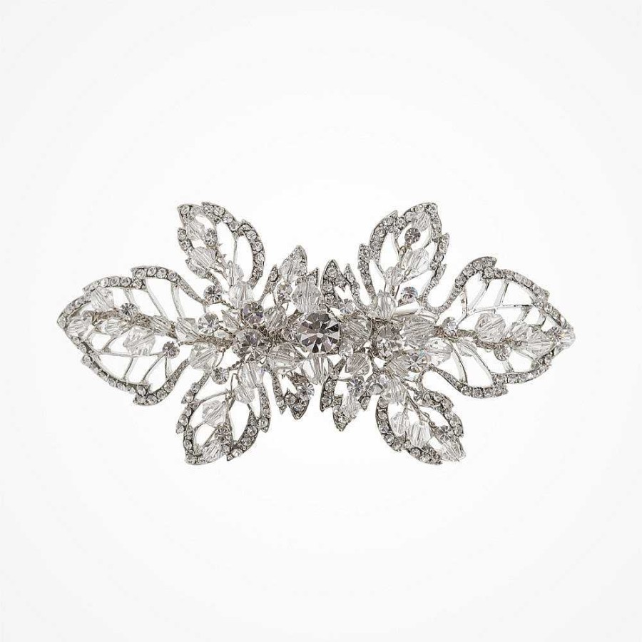 Wedding Hair Accessorieswedding Hair Accessories Ivory & Co | Annie Crystal Embellished Leaves Clip