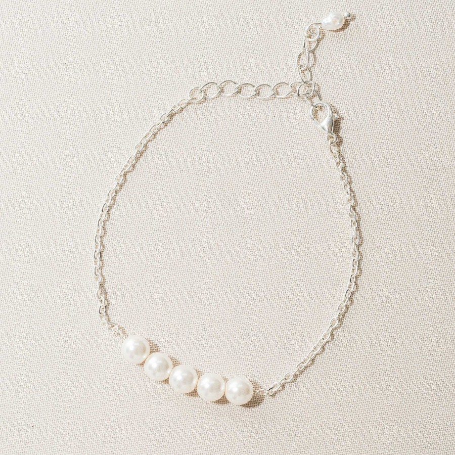 Wedding Jewellerywedding Jewellery Arianna Bespoke | Freshwater Pearl Chain Bracelet (Silver)