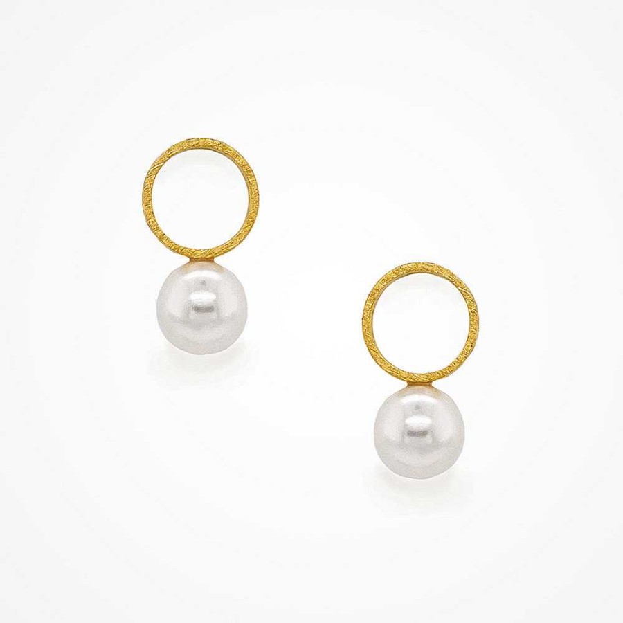 Wedding Jewellerywedding Jewellery Sarah Alexander | Bombshell Gold Circle Pearl Earrings