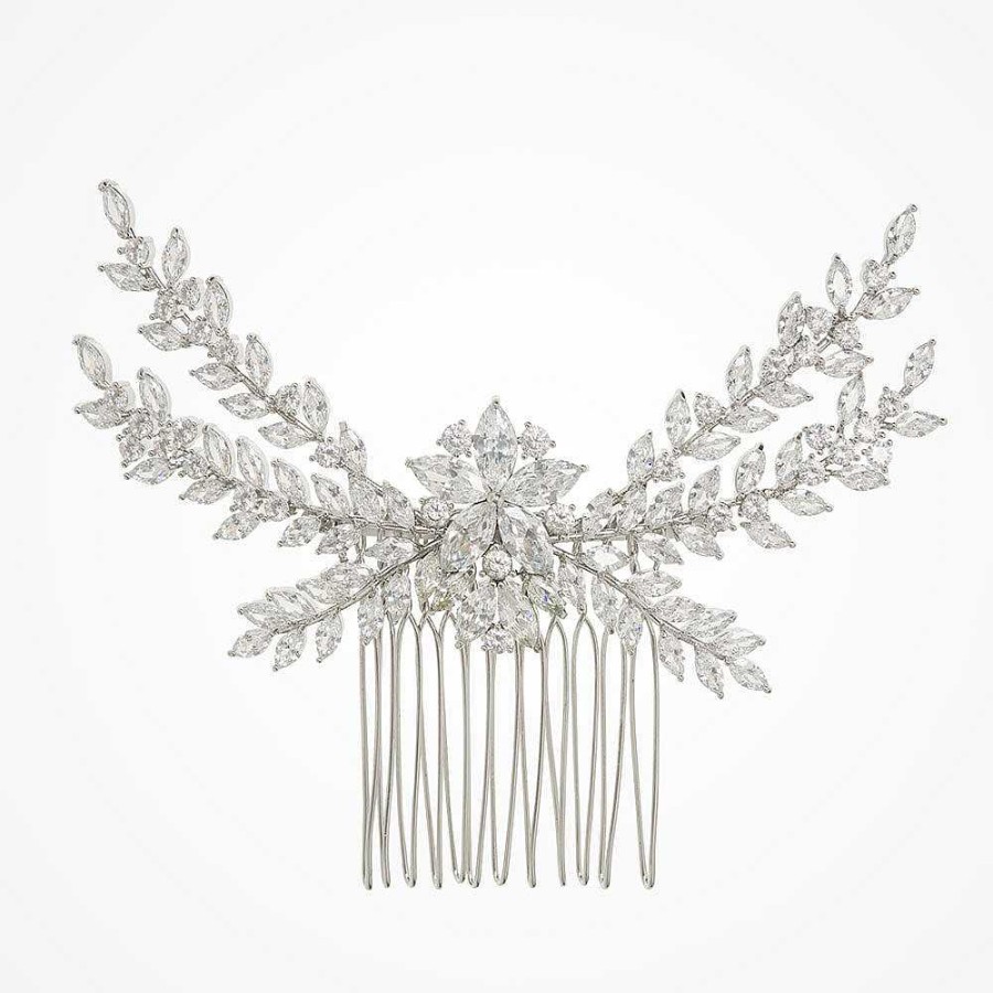 Wedding Hair Accessorieswedding Hair Accessories Aria | Nia Crystal Flower And Sprigs Hair Comb