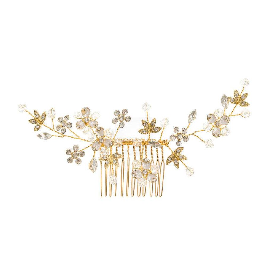 Wedding Hair Accessorieswedding Hair Accessories Aria | Brierley Gilded Blossoms And Sprigs Hair Comb