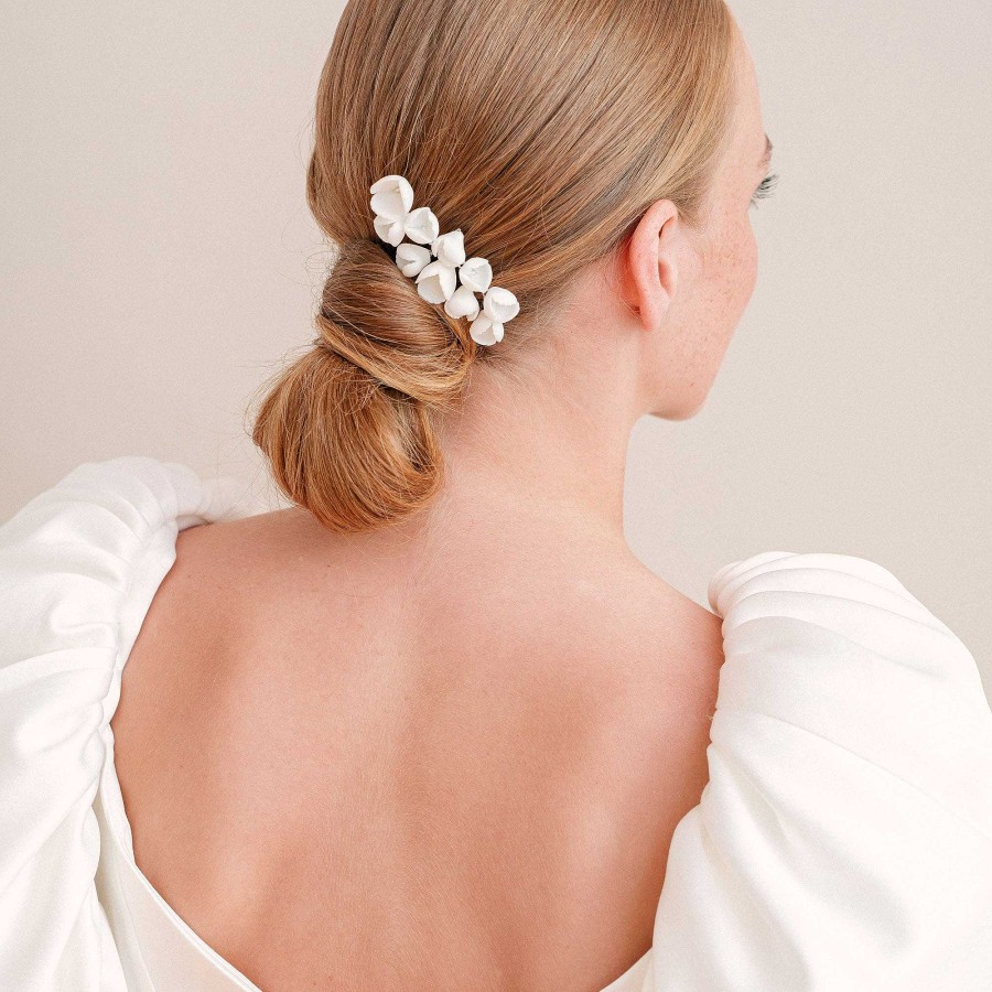 Wedding Hair Accessorieswedding Hair Accessories Aria | Marguerite Iii Clay Flower Hair Comb