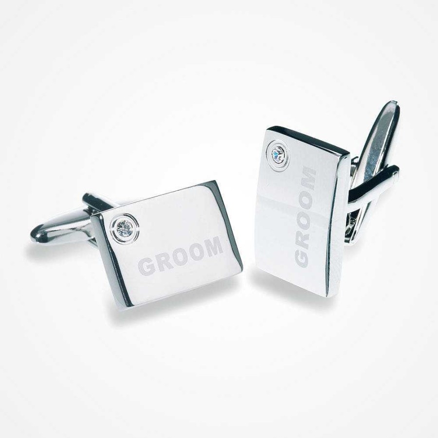 Wedding Jewellerywedding Jewellery Ivory & Co | Groom Crystal Detail Cufflinks