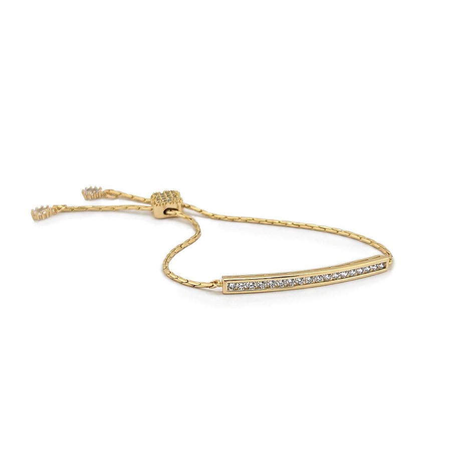 Wedding Jewellerywedding Jewellery Ivory & Co | Winchcombe Crystal Bar Toggle Bracelet (Gold)