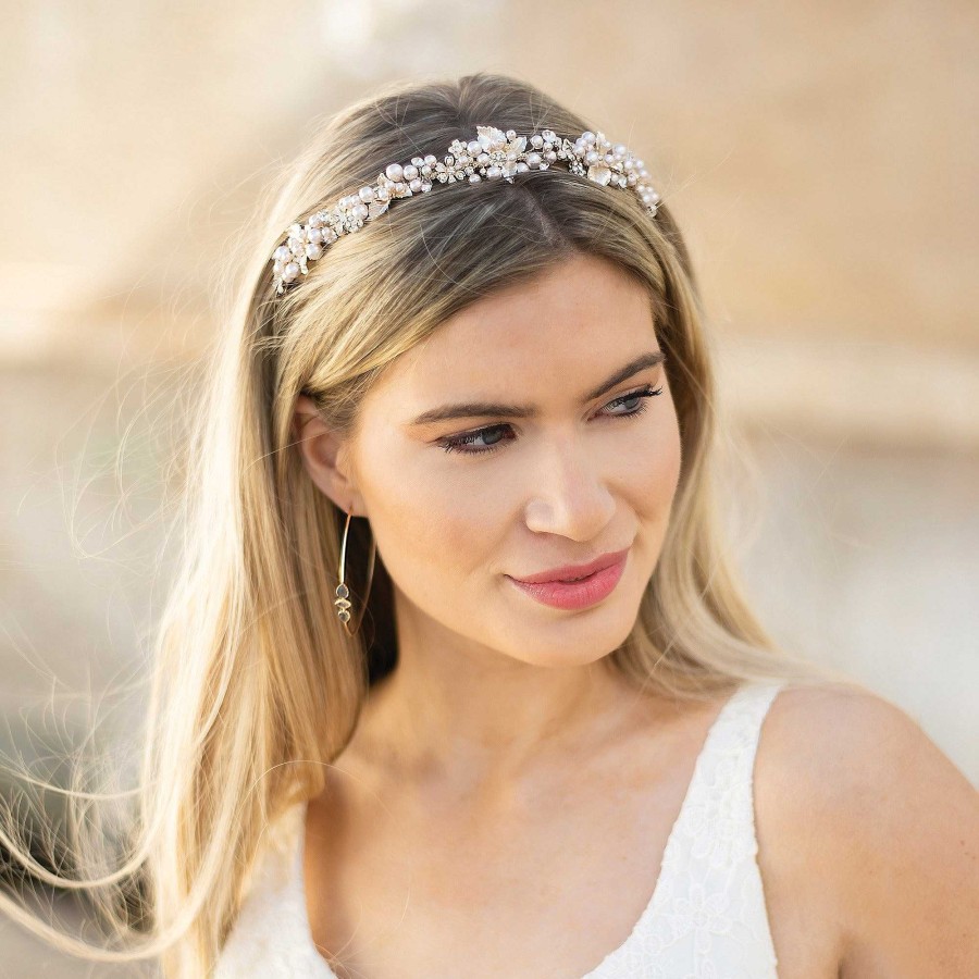 Wedding Hair Accessorieswedding Hair Accessories Ivory & Co | Oriana Crystal And Pearl Floral Bridal Tiara