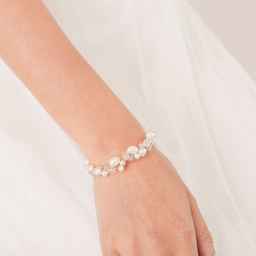 Wedding Jewellerywedding Jewellery Chez Bec | Blossom Pearl Bracelet (Rose Gold)