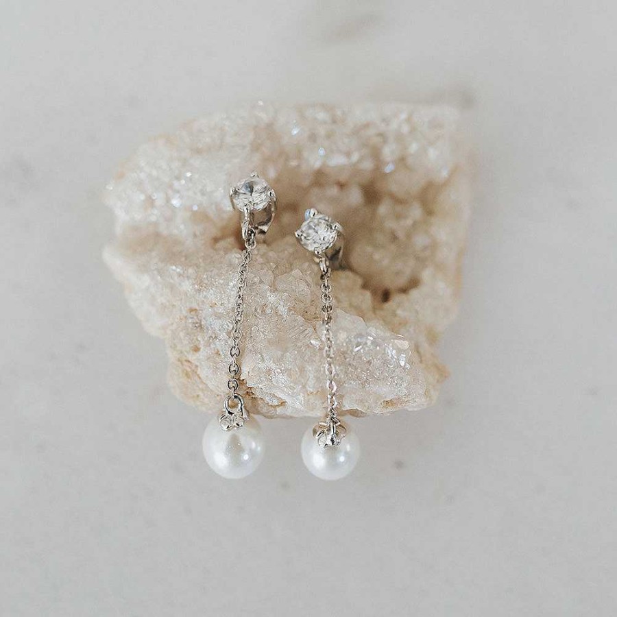 Wedding Jewellerywedding Jewellery Stephanie Browne | Mode Chained Pearl Drop Earrings