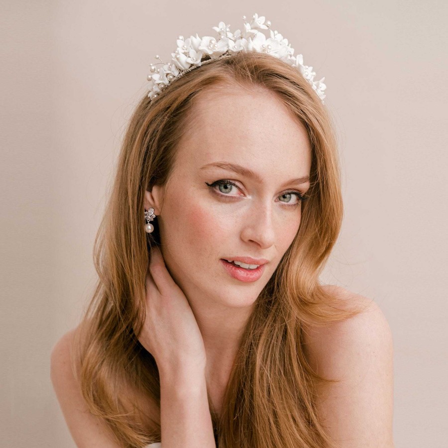 Wedding Hair Accessorieswedding Hair Accessories Arianna Bespoke | Stellar Porcelain Floral Crown