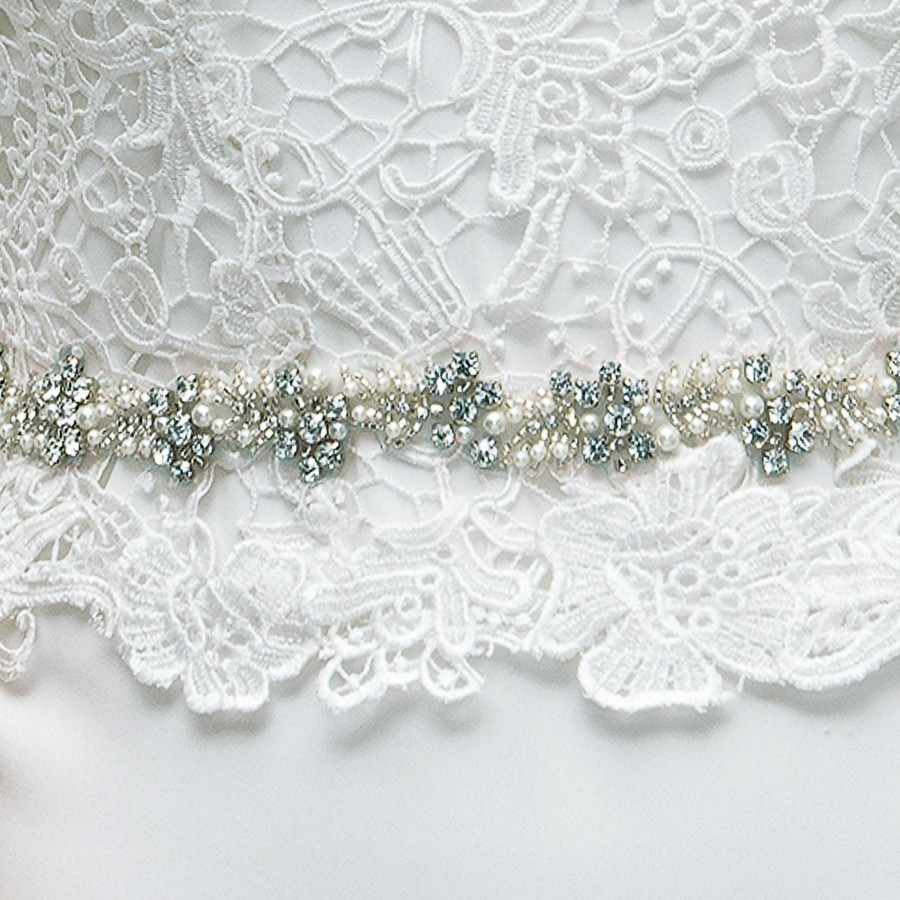 Wedding Jewellerywedding Jewellery Ivory & Co | Silver Cluster Crystal And Pearl Belt