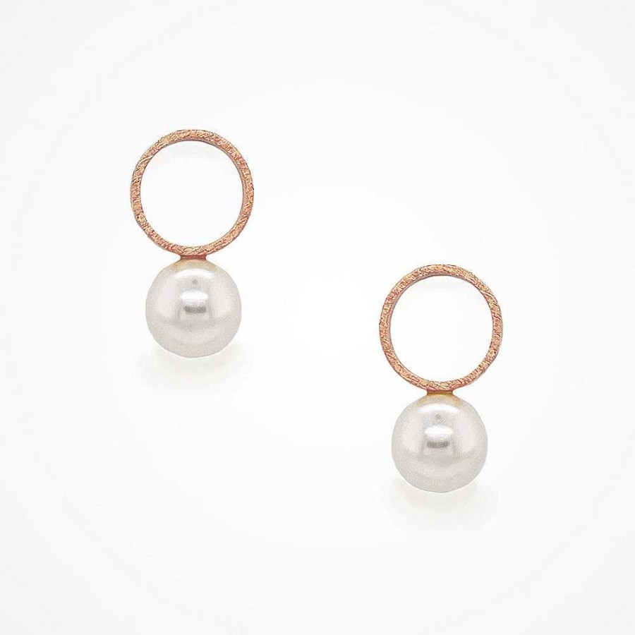 Wedding Jewellerywedding Jewellery Sarah Alexander | Voodoo Pearl Circle Rose Gold Earrings