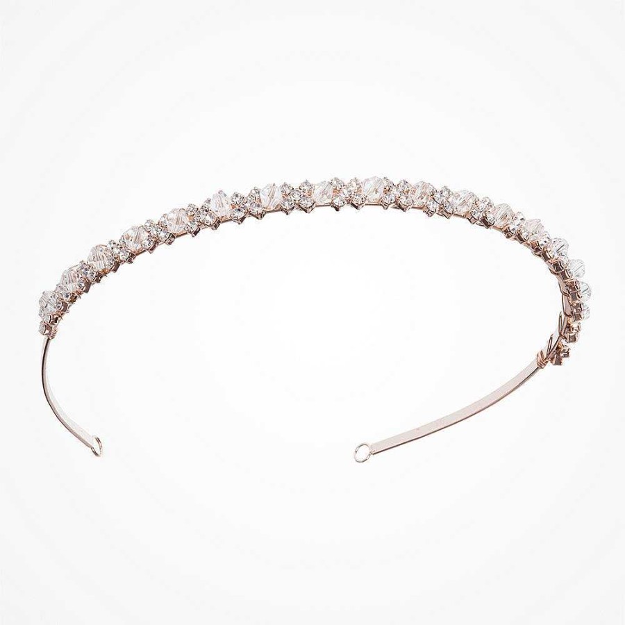 Wedding Hair Accessorieswedding Hair Accessories Ivory & Co | Evie Rose Gold Crystal Headband