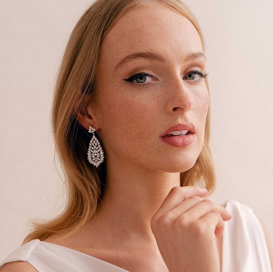 Wedding Jewellerywedding Jewellery Aria | Sawyer Crystal Teardrop Earrings